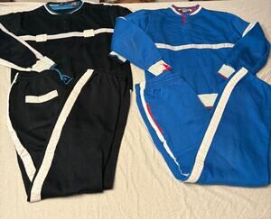 Two Vintage Men's Jogging Suits Sweat Suits 1970/1980ss Line-Up M L Blue Black